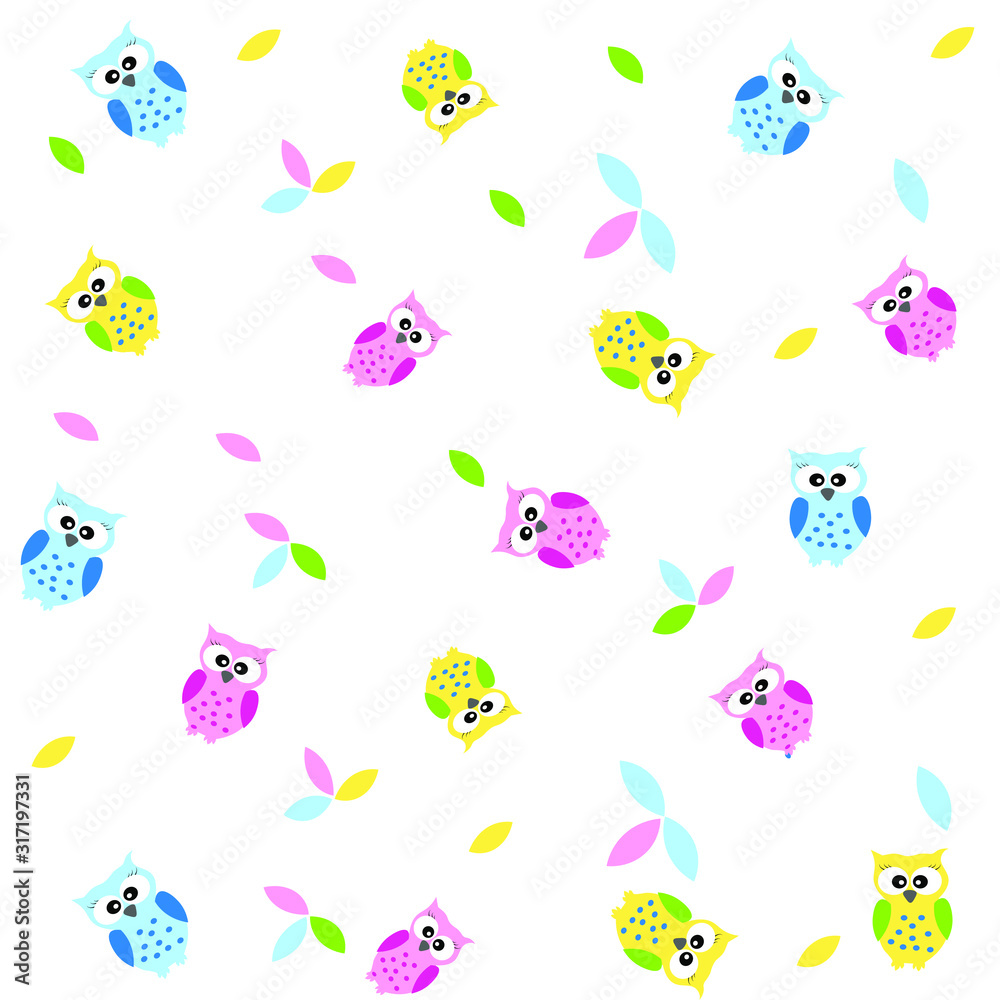 seamless pattern with owl