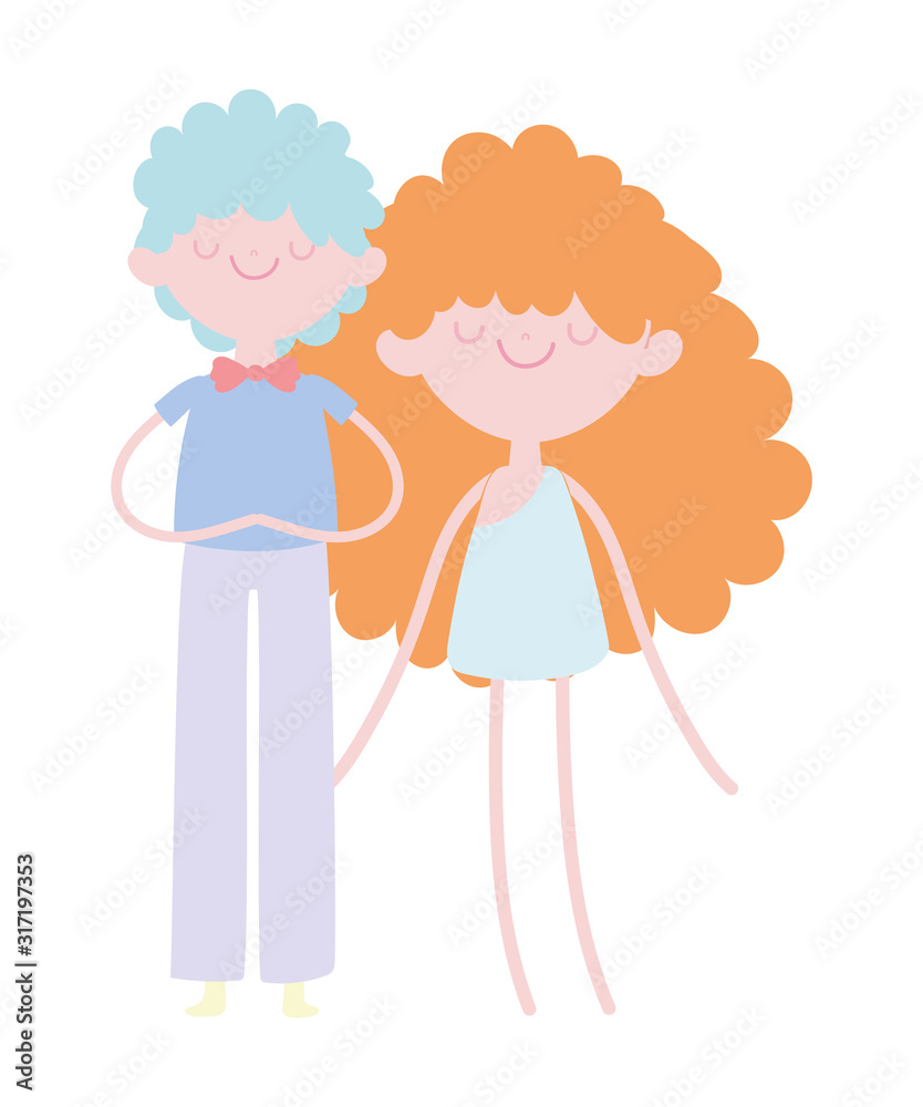 happy valentines day, young man and cupid love characters happy valentines day, young man and cupid love characters