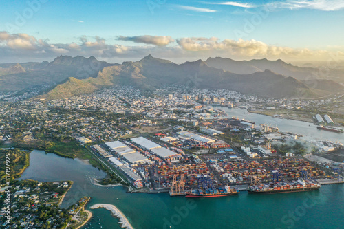 Fototapeta View of Port Louis. Mauritius island