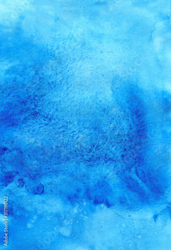 Bright blue watercolor texture
