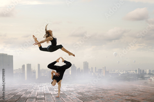 Moving to the beat. Mixed m...