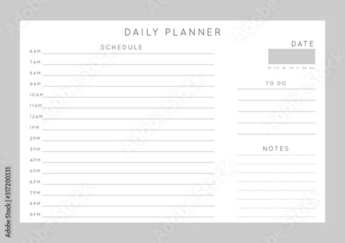 Planner sheet vector