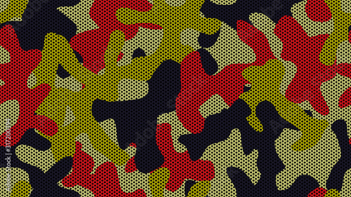 Camo bright сolorful texture - vector illustration. Abstract seamless pattern.  Clothing style camouflage.