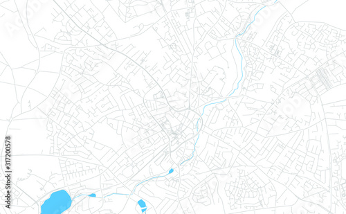 Mansfield, England bright vector map