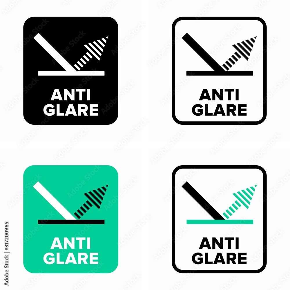 Anti glare or anti reflective coating information sign Anti glare or anti reflective coating information sign