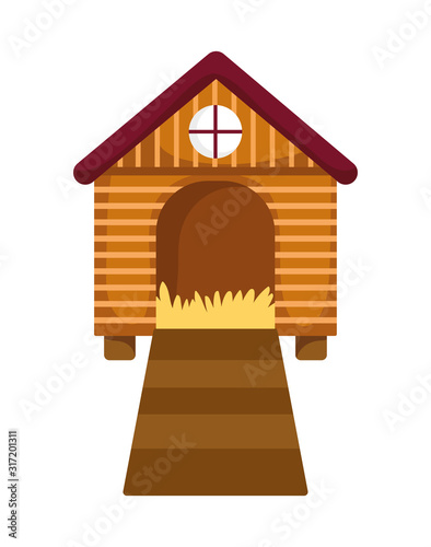 house hen hay wooden farm cartoon