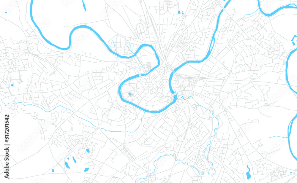 Shrewsbury, England bright vector map