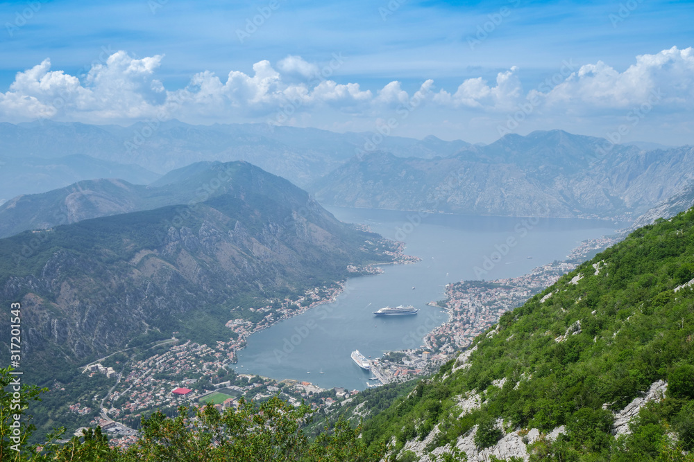 View of the Kotor bay in Montenegro