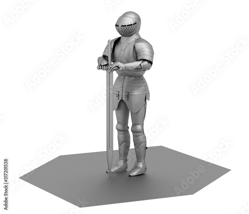 3D rendering, warrior character, illustration