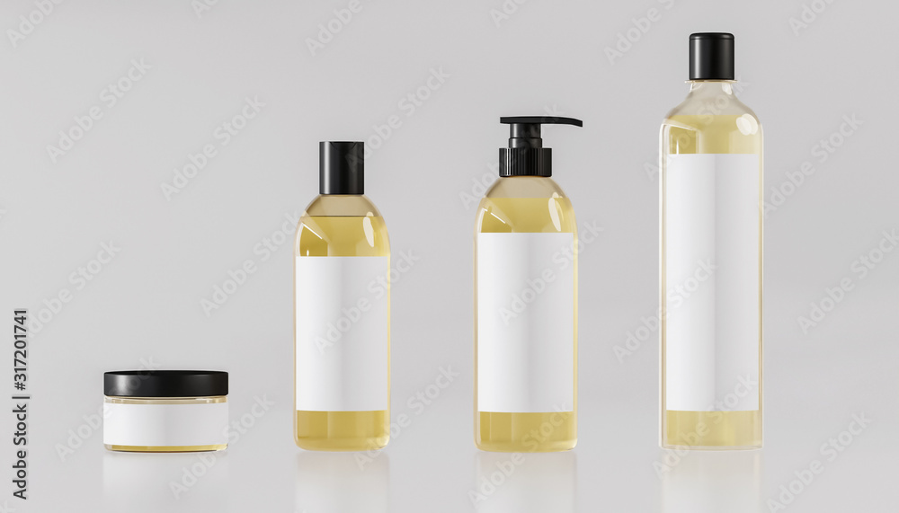 Фотография Mockup kit containers for cosmetics  - 3D illustration