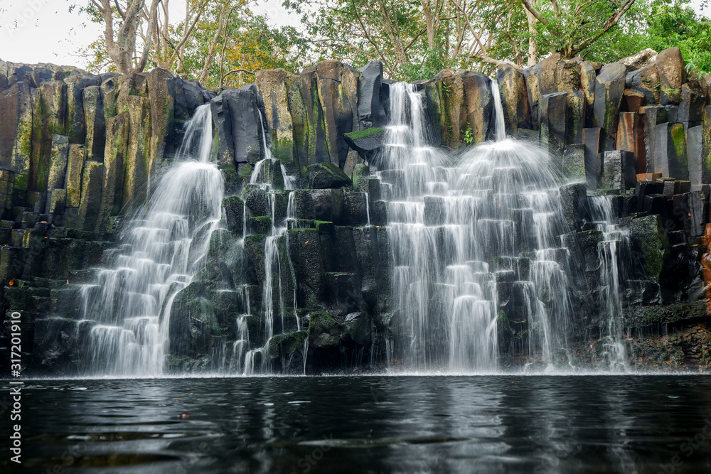 Rochester Falls. Cascade waterfall in Mauritius Rochester Falls. Cascade waterfall in Mauritius
