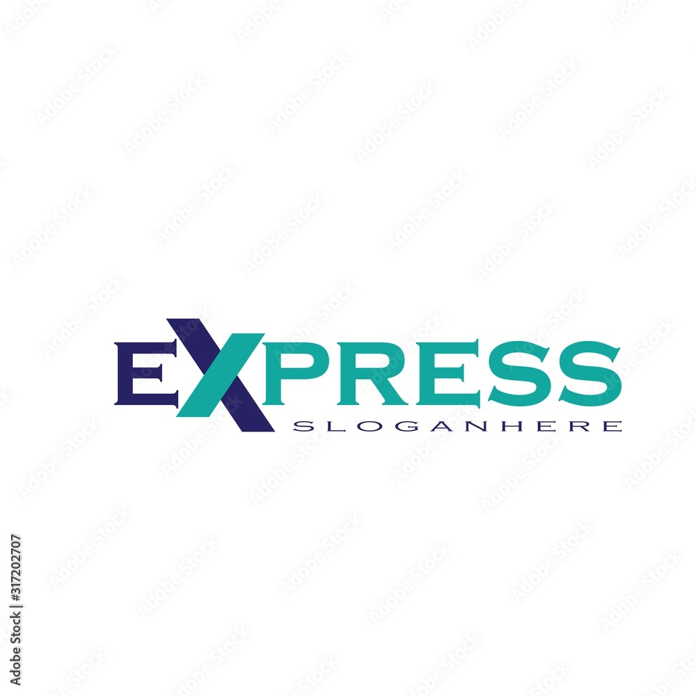 Fototapeta premium Fast Forward Express logo designs vector, Simple Express logo template