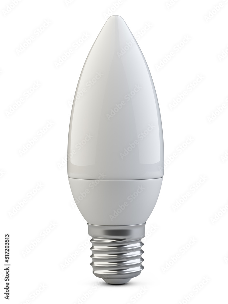 Energy efficiency LED light bulb - candle shape. Power saving lamp. Energy efficiency LED light bulb - candle shape. Power saving lamp.