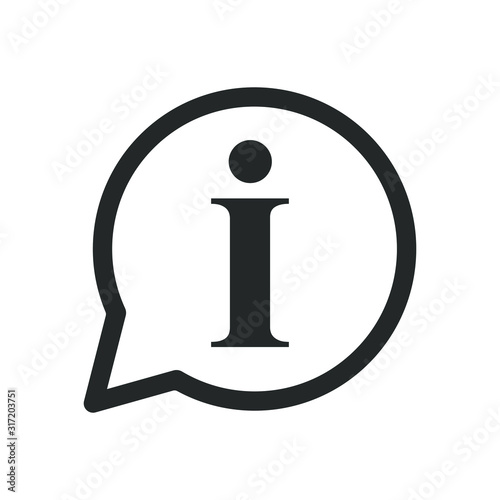 About, help, info, information, properties, support, question chat bubble icon sign. More info logo symbol button set. Vector illustration image. Isolated on white background.