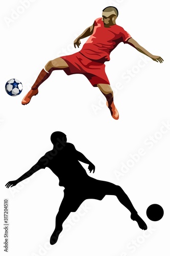 illustration of  soccer player, vector drawing