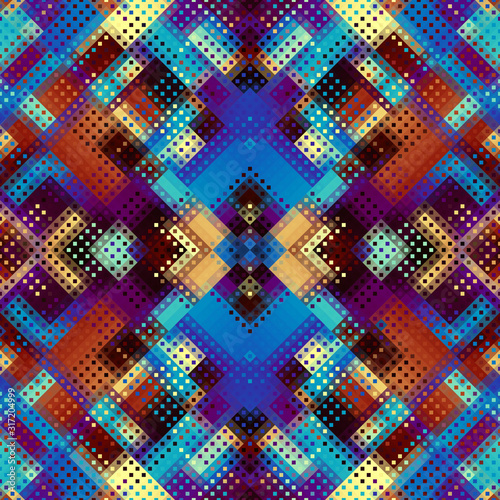 Abstract geometric pattern in low poly style. Pixel art style. Vector image.