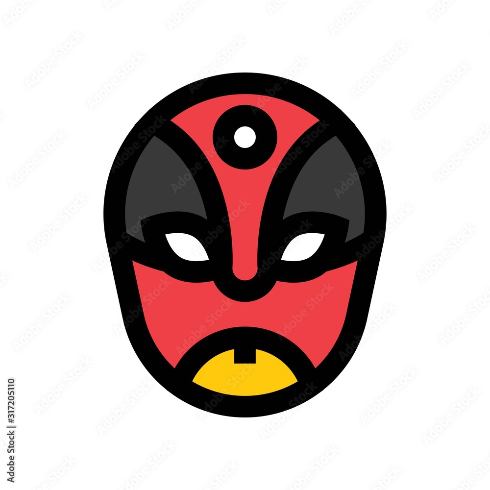 china new year related face mask vector with editable stroke china new year related face mask vector with editable stroke