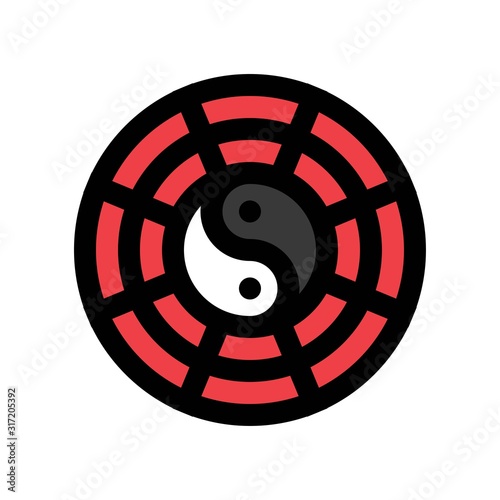 china new year related yin yang horoscope vector with editable stroke photo