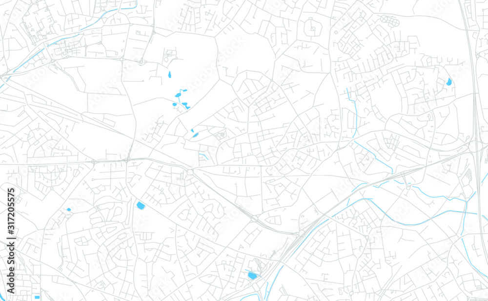 Willenhall, England bright vector map