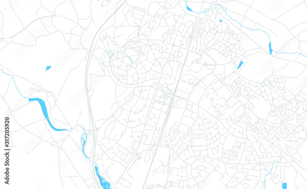 Welwyn Garden City, England bright vector map