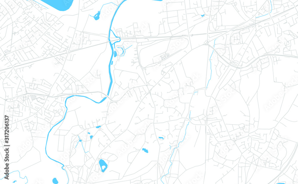 Esher, England bright vector map