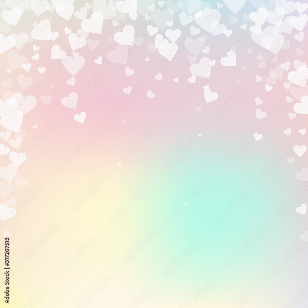 White heart love confettis. Valentine's day fallin White heart love confettis. Valentine's day fallin