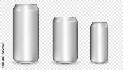 Realistic aluminum cans. 