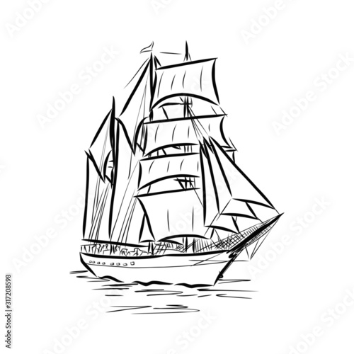 ship isolated on white background