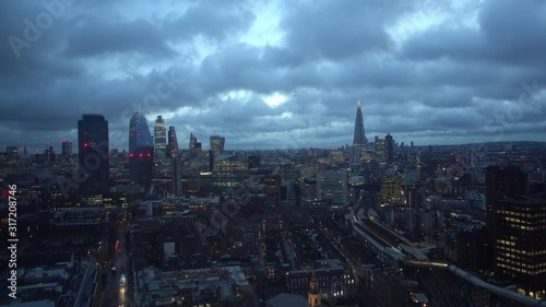 Wallpaper Mural Aerial View Famous London City Panorama waterloo Bridge Landmark Night Torontodigital.ca
