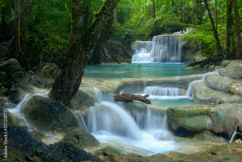 Beautiful deep forest waterfall in Thailand