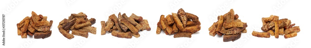 fried crackers on white background fried crackers on white background