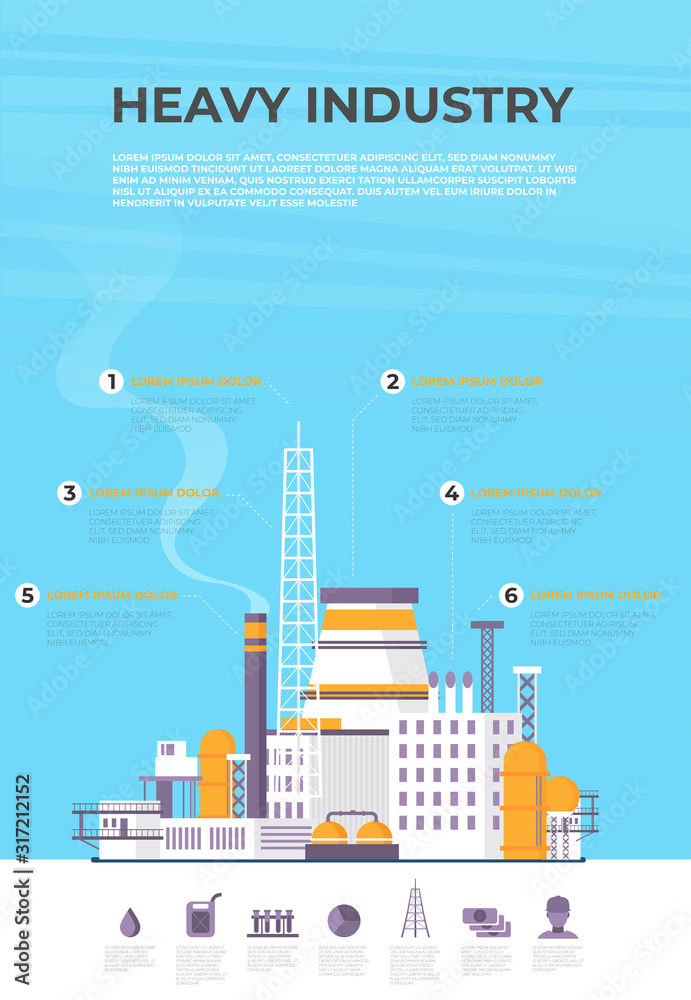 industry design buildings over background, vector illustration