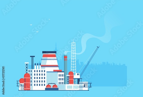 industry design buildings over background, vector illustration