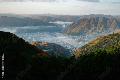 Unkai Terrace Bitchu Matsuyama Castle sea of clouds in Japan photo