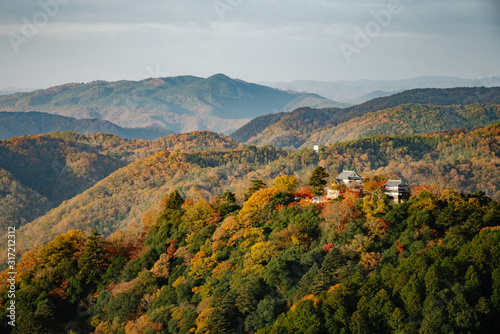 Unkai Terrace Bitchu Matsuyama Castle sea of clouds in Japan photo