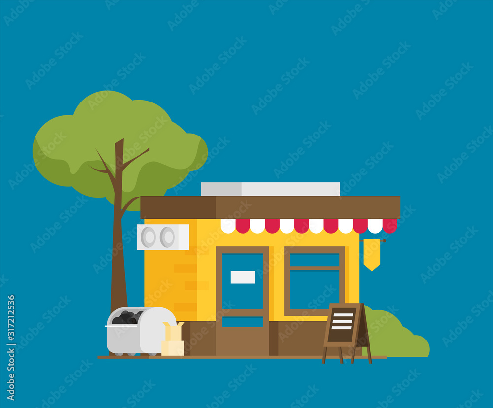 Vector Shop or Store Building Illustration Vector Shop or Store Building Illustration