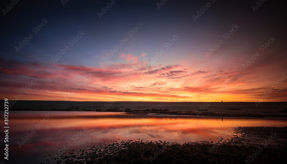 Chesil Beach Winter Sunset