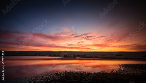 Chesil Beach Winter Sunset