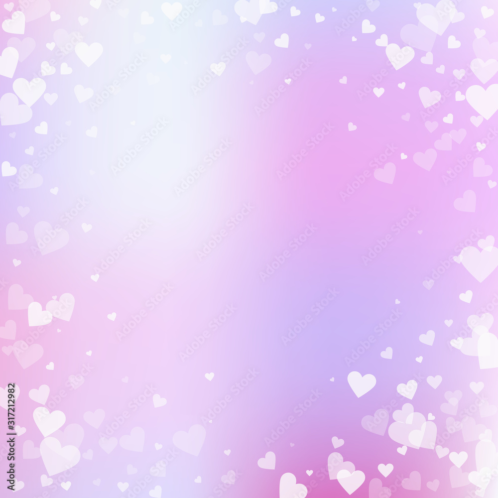 White heart love confettis. Valentine's day vignet White heart love confettis. Valentine's day vignet