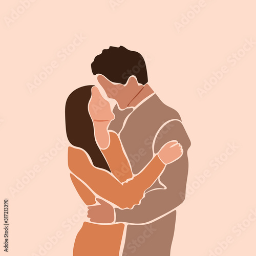 Abstract lovers couple port...