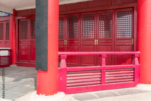 Chinese old red door photo