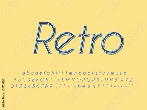 Stylish trendy logotype Retro Bar. 3D colorful Font