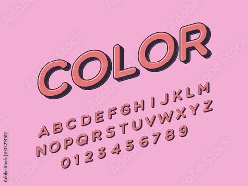 Stylish trendy logotype Retro Bar. 3D colorful Font