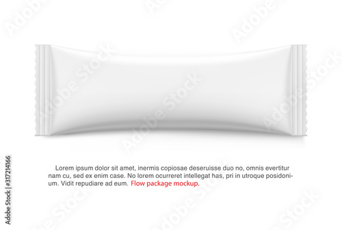 Realistic stick pack for products of the food and cosmetic industry on white background. Vector illustration. Possibility use for granulated, powder products. Coffee, 3 in 1, sugar. EPS10.