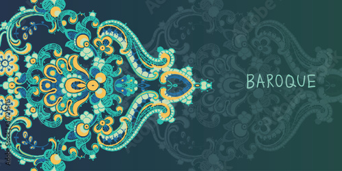Elegant and beautiful paisley and baroque elements