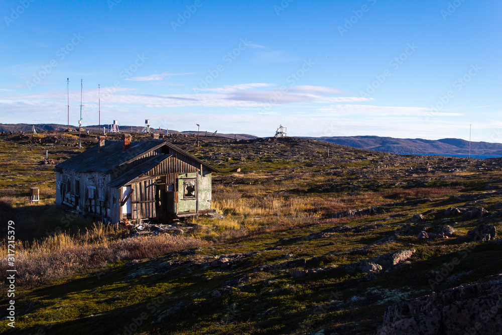 Abandoned meteorological house in Teriberka village