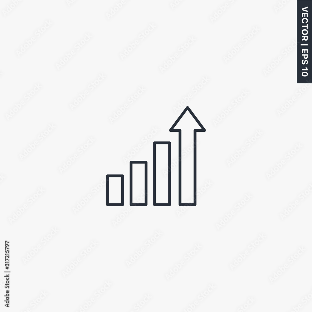 Financial statistics icon, linear style sign for mobile concept and web design Financial statistics icon, linear style sign for mobile concept and web design
