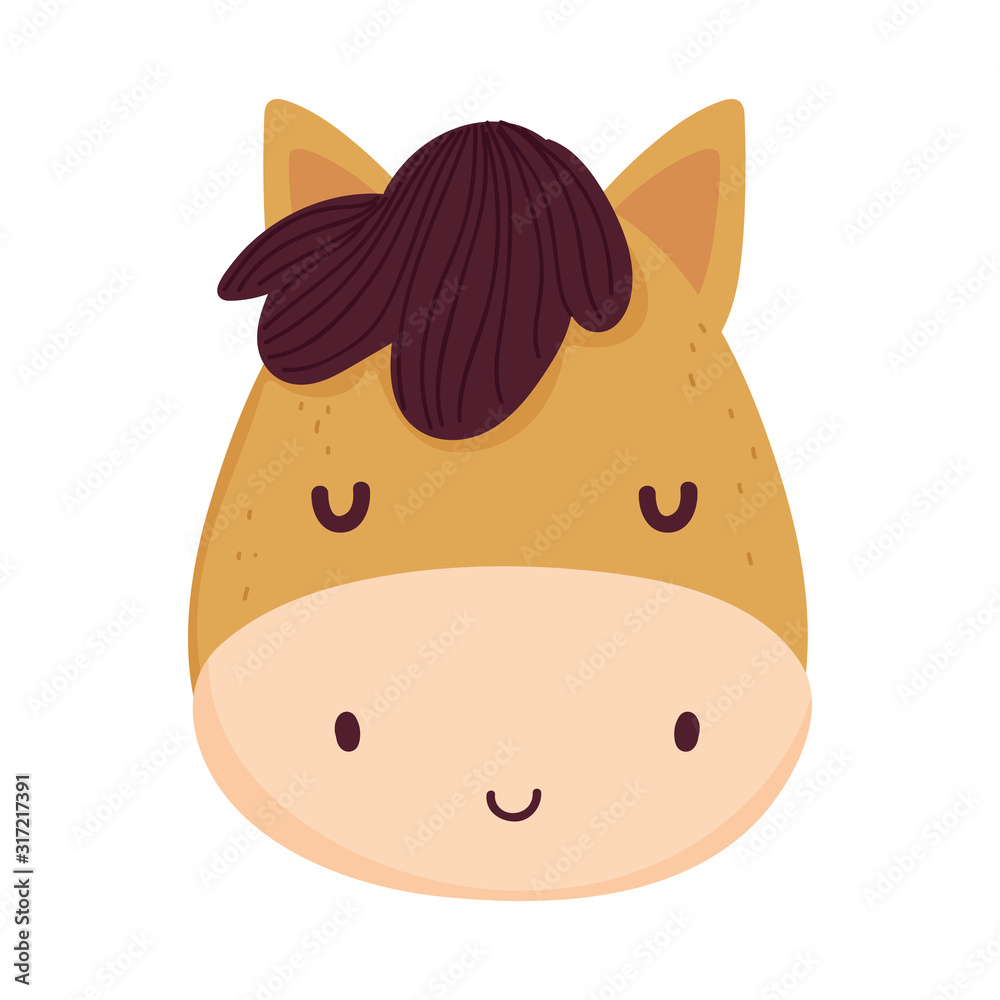 cute horse face livestock farm animal cartoon cute horse face livestock farm animal cartoon