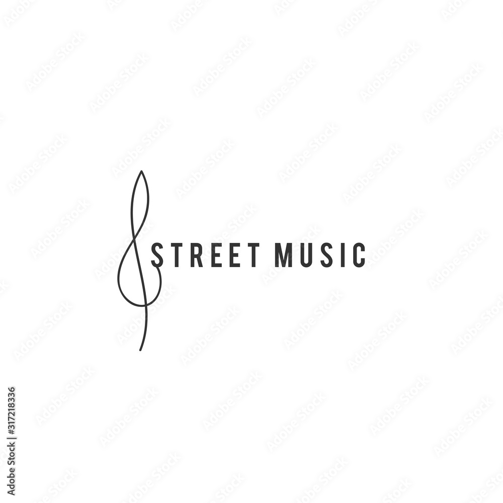 Vector logo template with a treble clef. Music theme. Vector logo template with a treble clef. Music theme.