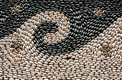 Cobbled pavement made of river rounded pebbles